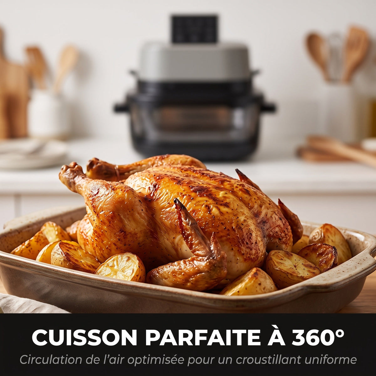 Poulet rôti et pommes de terre préparés au FOURNELLE Panorama