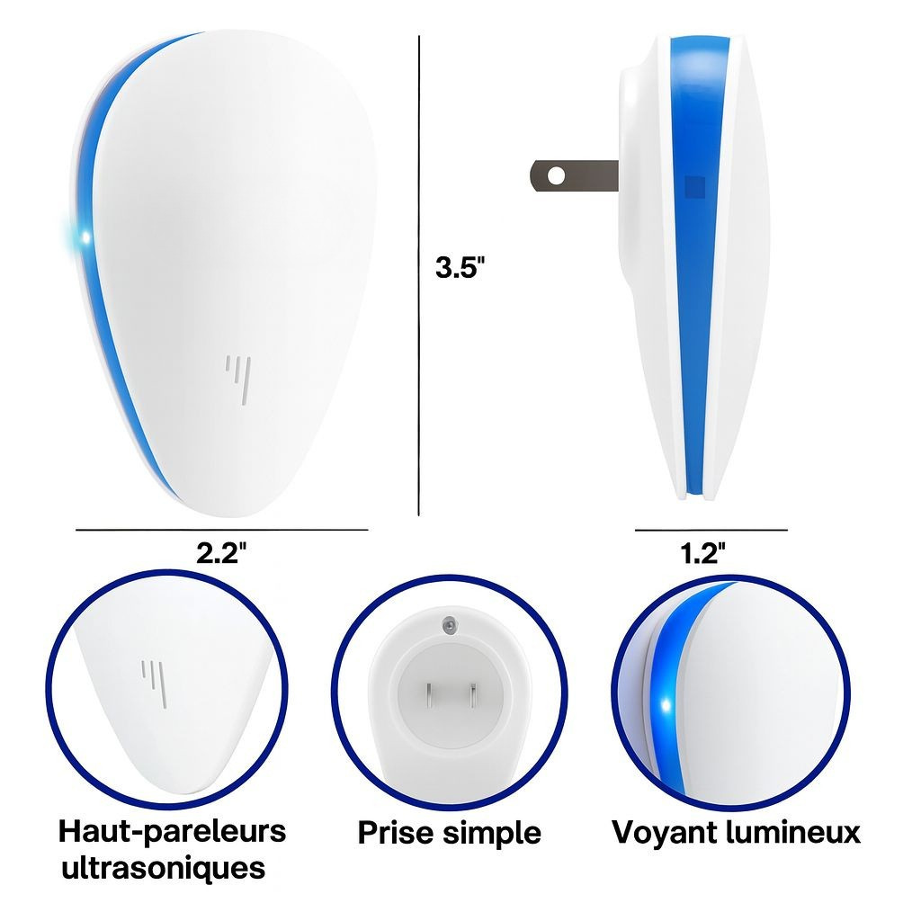 Répulsif Ultrasons NUAGEON™ — Anti-Nuisibles Sans Danger pour Chat