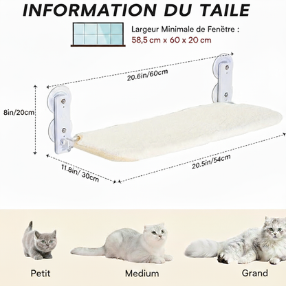 Perchoir de Fenêtre NUAGEON™ — Hamac Vue & Soleil pour Chat