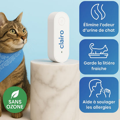 Clairu™ by NUAGEON — Purificateur d'Air Anti-Odeurs Litière