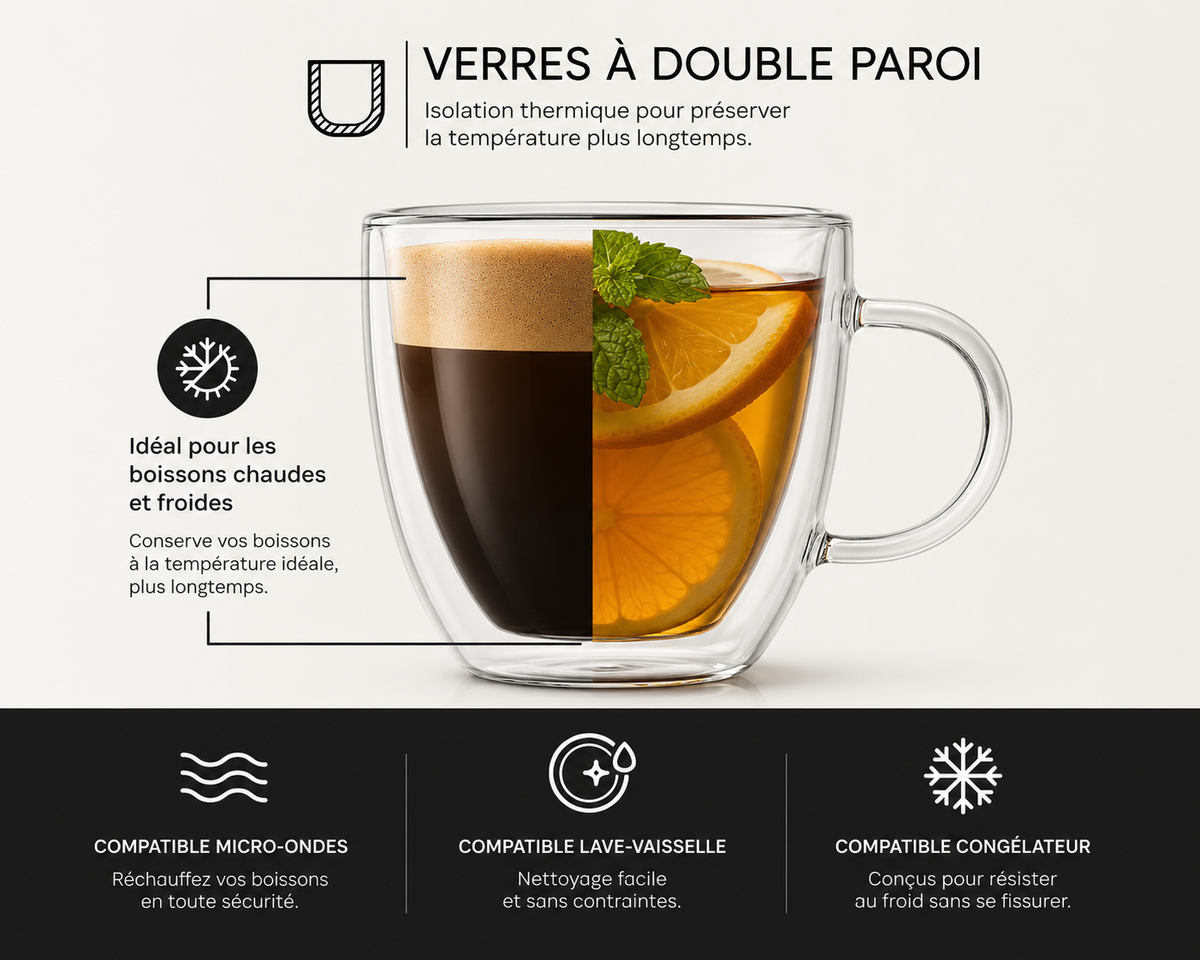 Tasses à espresso à double paroi