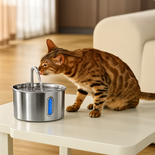 Fontaine NUAGEON™ — Fontaine à Eau pour Chat en Acier Inoxydable