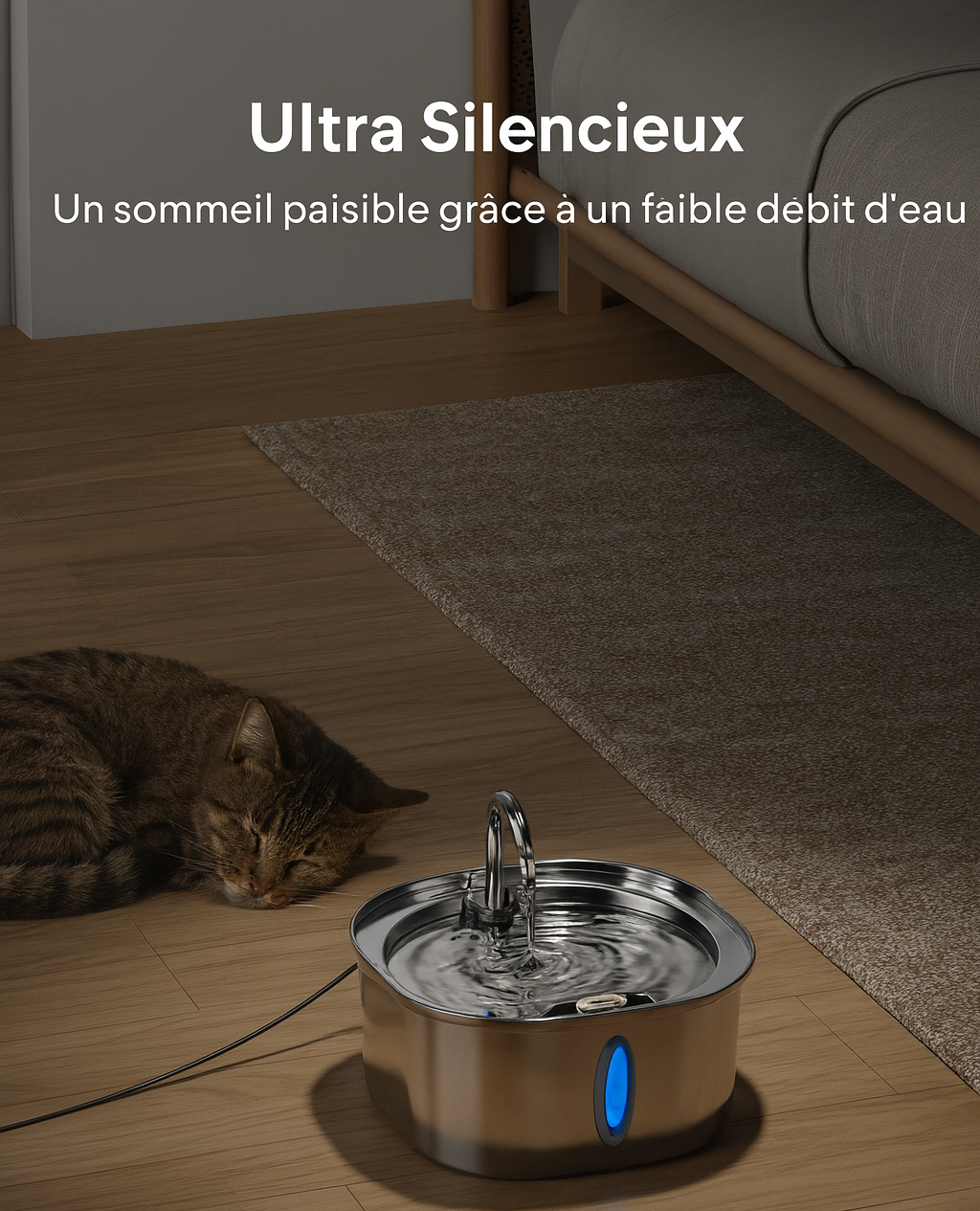 Fontaine NUAGEON™ — Fontaine à Eau pour Chat en Acier Inoxydable