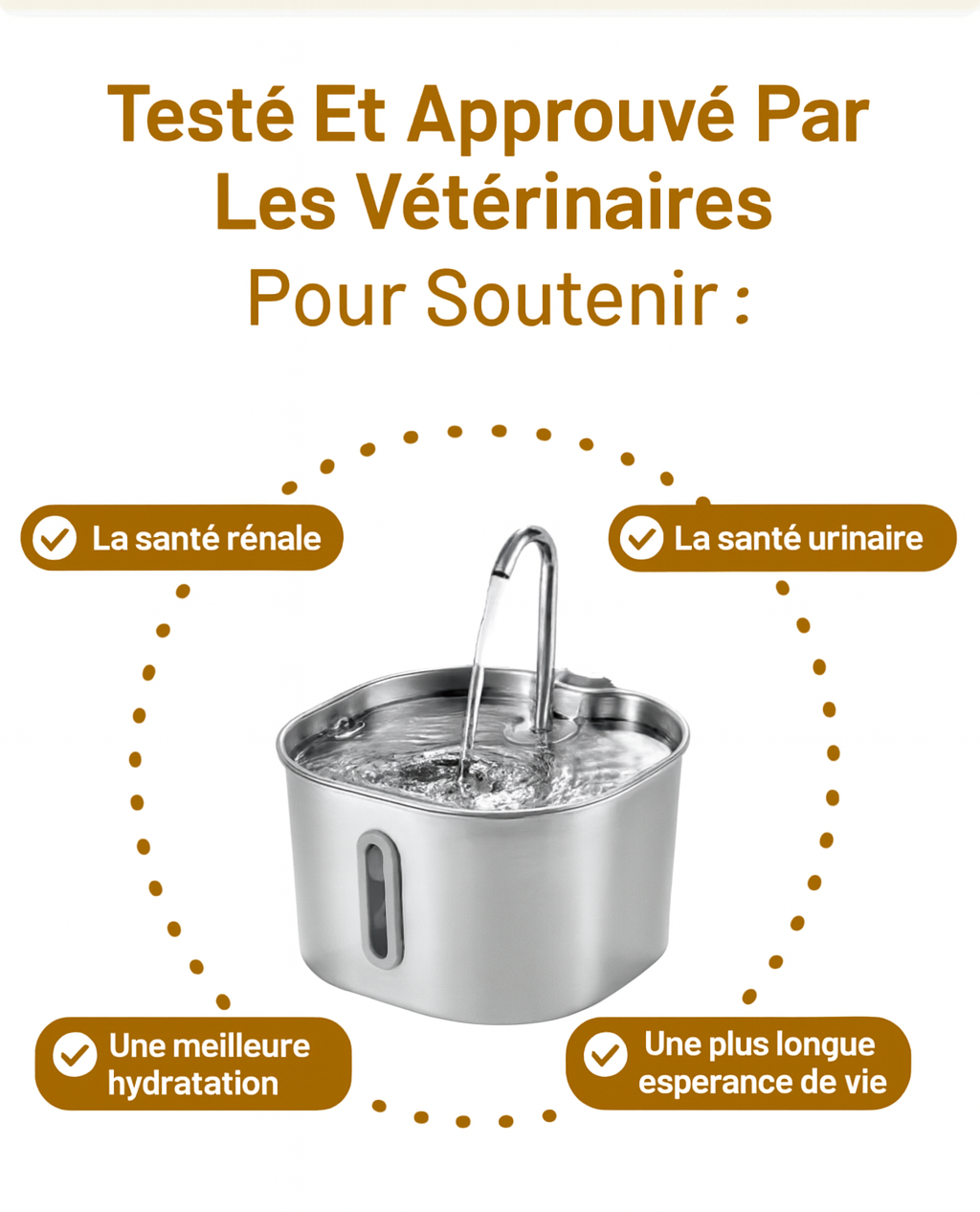 Fontaine NUAGEON™ — Fontaine à Eau pour Chat en Acier Inoxydable