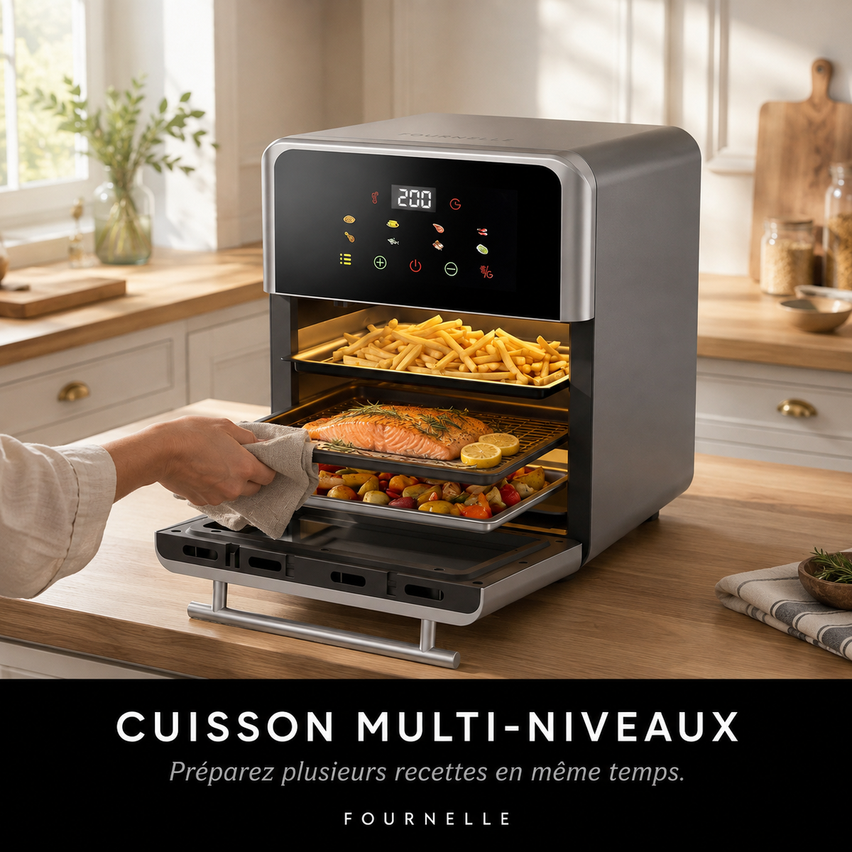 Cuisson multi-niveaux dans le four à air FOURNELLE AeroFour