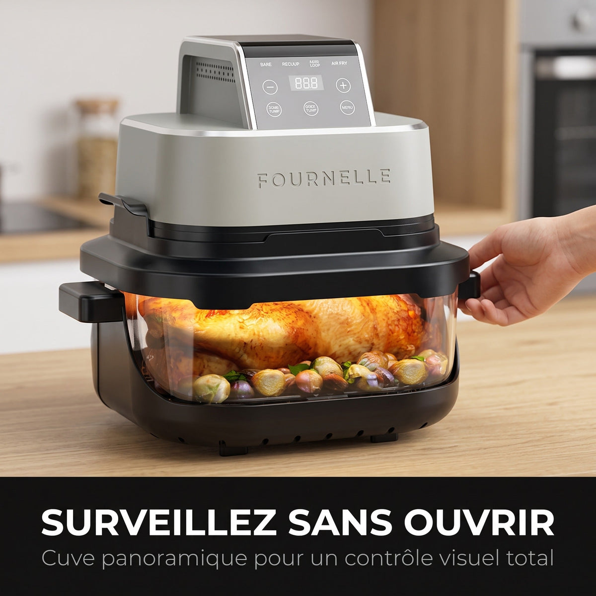 Cuisson visible à travers la cuve transparente du FOURNELLE Panorama