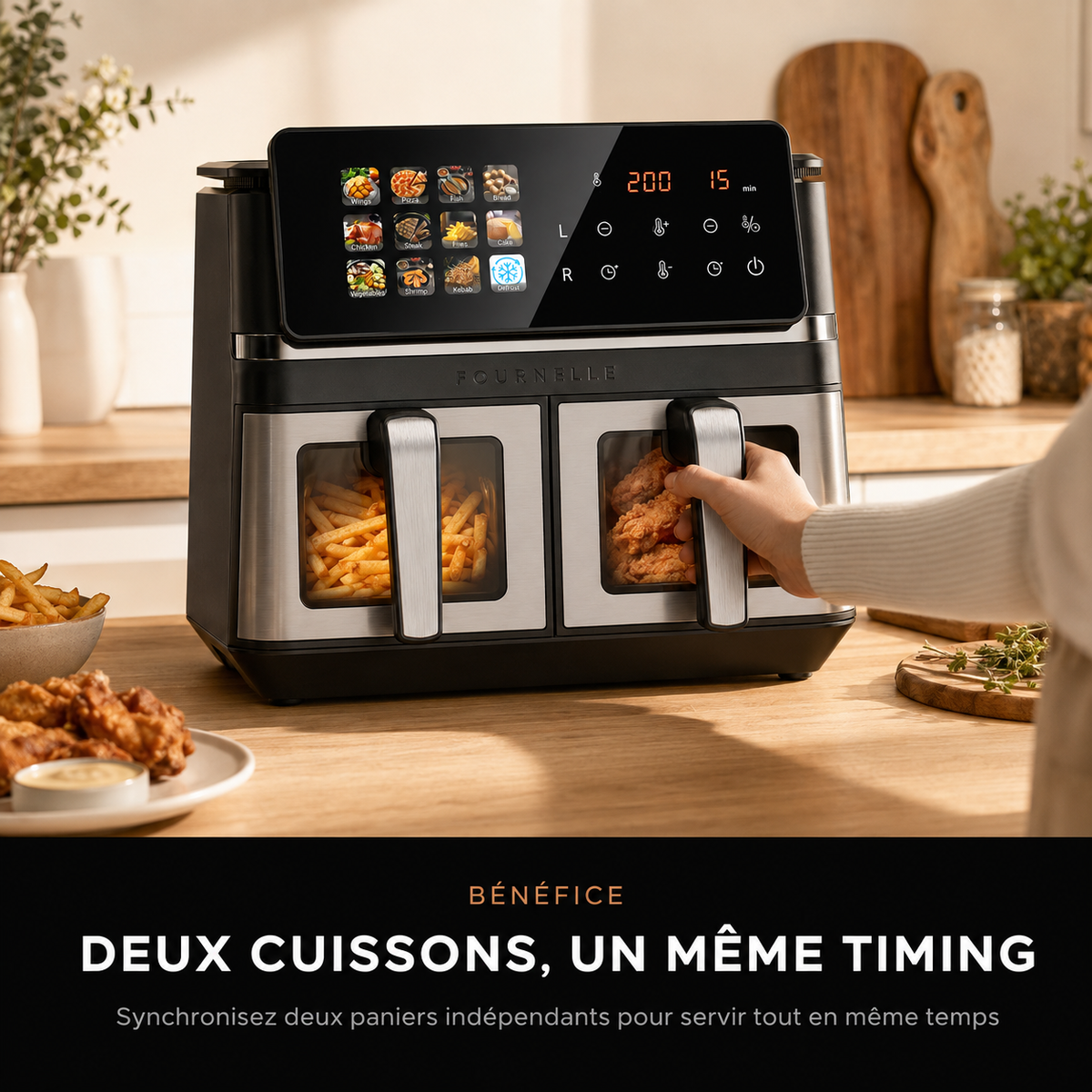 Deux chambres en cuisson simultanée dans le FOURNELLE Duo