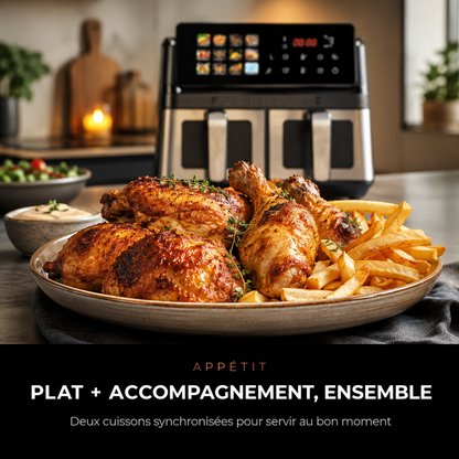 Plat et accompagnement préparés au FOURNELLE Duo