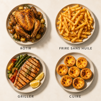 Quatre résultats de cuisson du FOURNELLE VisiCook