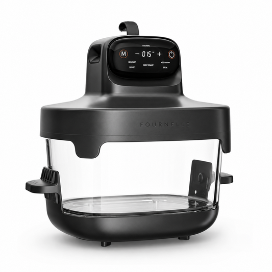 FOURNELLE Vision Duo, friteuse à air à deux cuves en verre 4,5 L et 2,5 L
