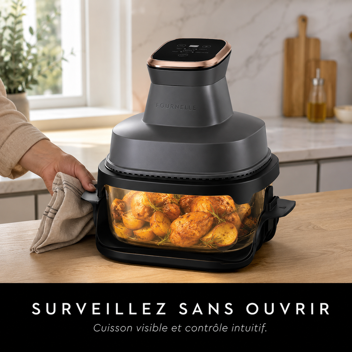 Cuisson visible dans la cuve en verre du FOURNELLE VisionChef