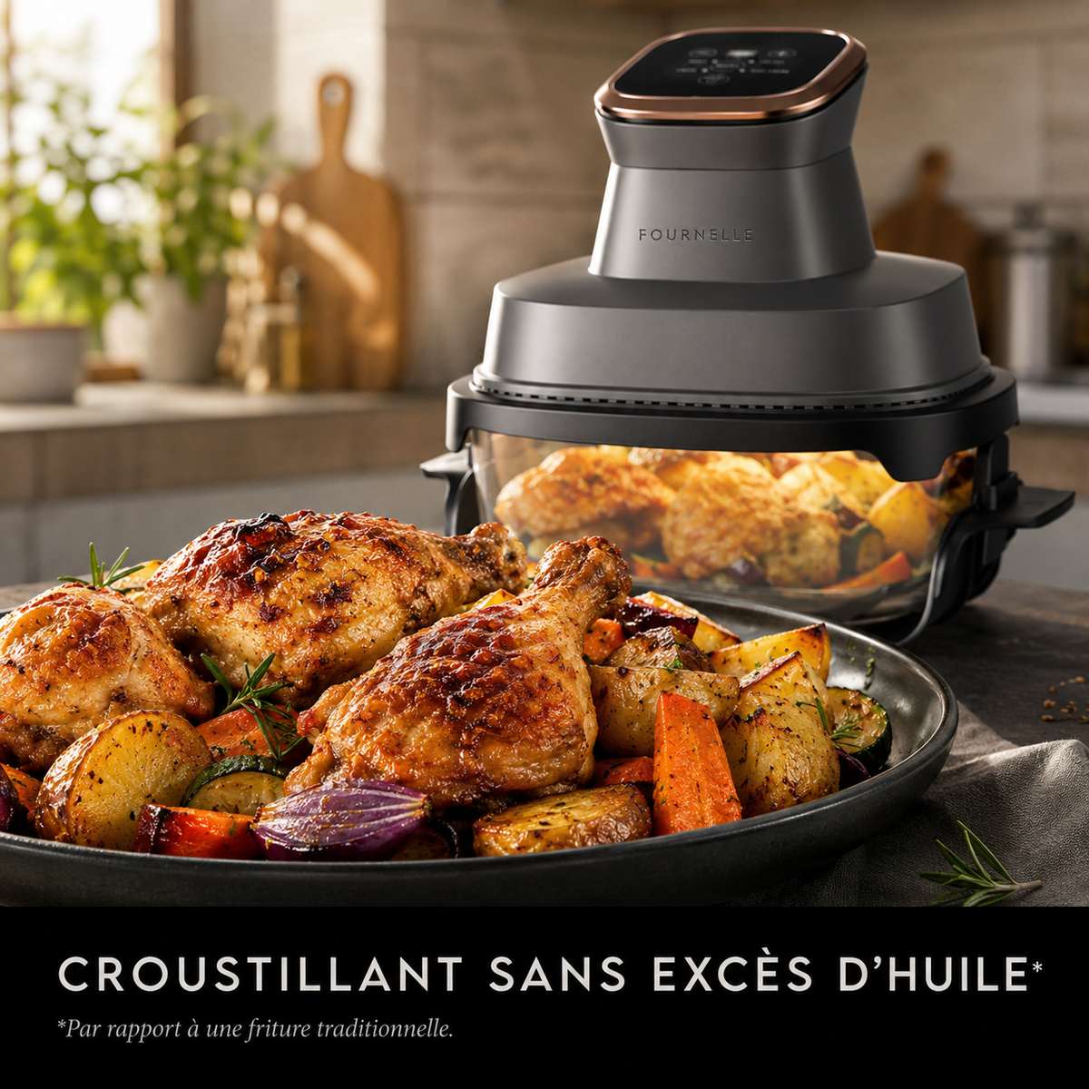 Plat croustillant préparé au FOURNELLE VisionChef