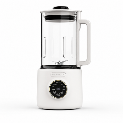 FOURNELLE Velours, blender chauffant 1,3 L à bol en verre, blanc