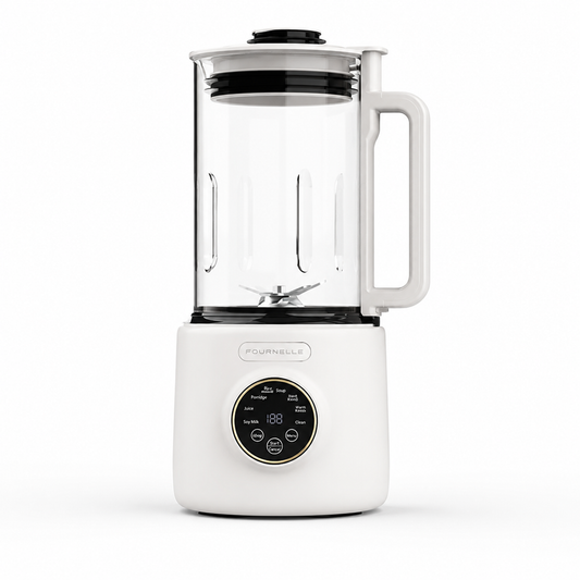 FOURNELLE Velours, blender chauffant 1,3 L à bol en verre, blanc
