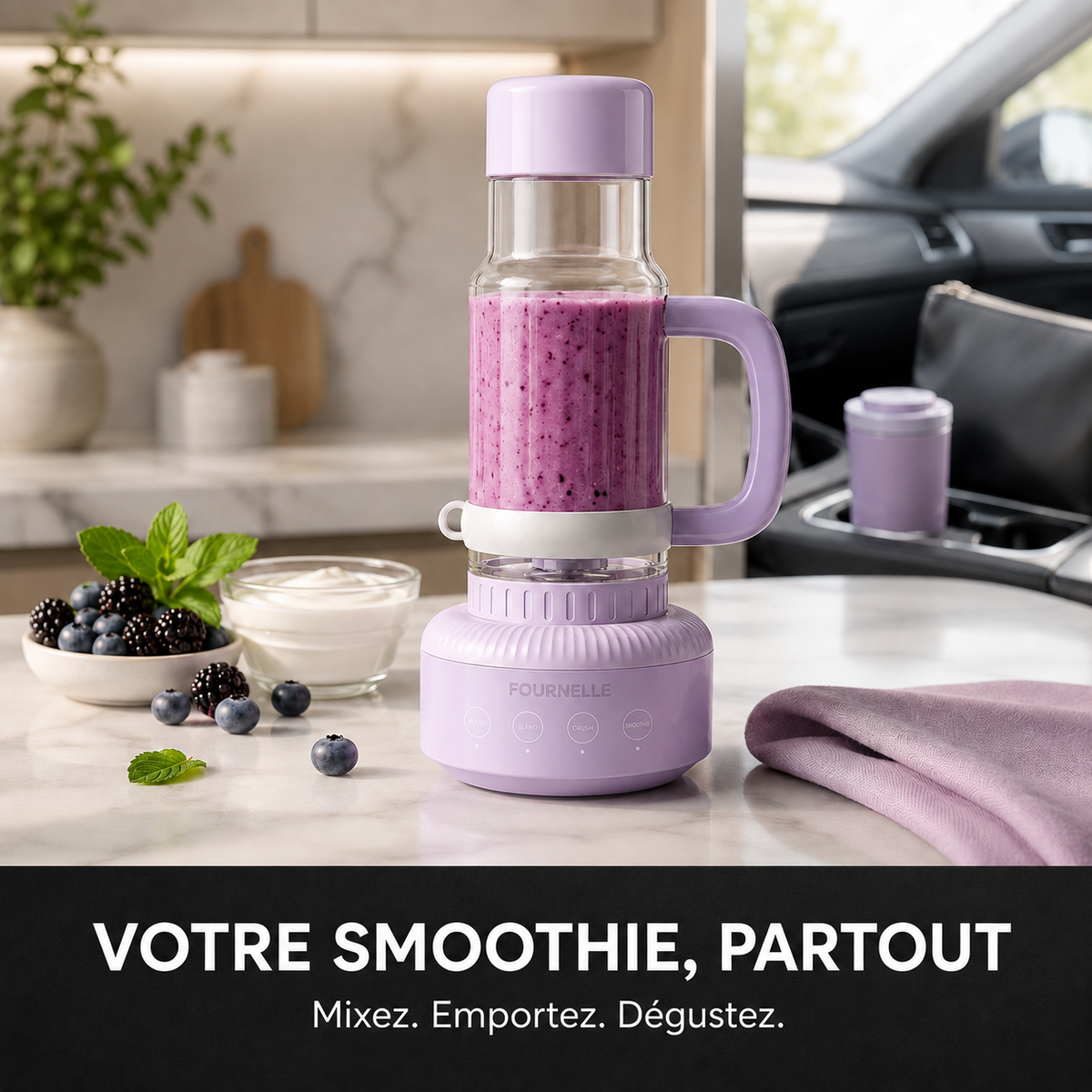 Smoothie aux fruits préparé au FOURNELLE Nomade