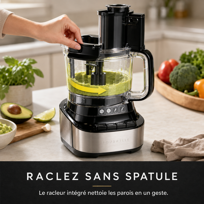 Racleur intégré en action dans le FOURNELLE Maestro