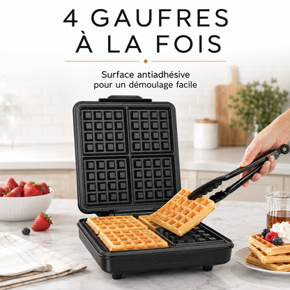 Quatre gaufres belges cuites en une fois avec le FOURNELLE Brunch