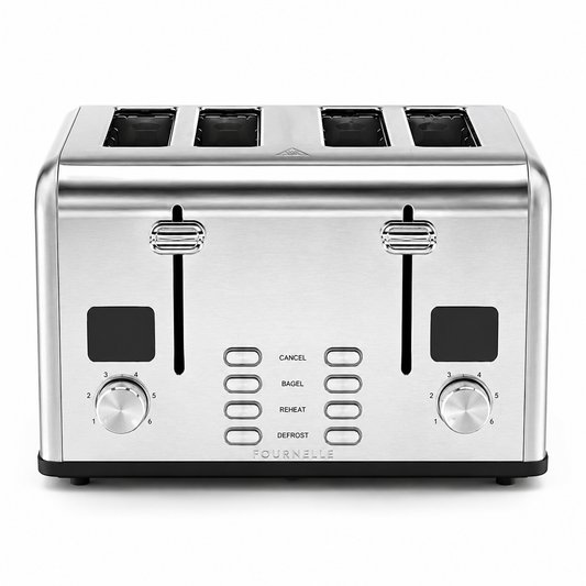 FOURNELLE Accord, grille-pain 4 tranches à double contrôle, inox