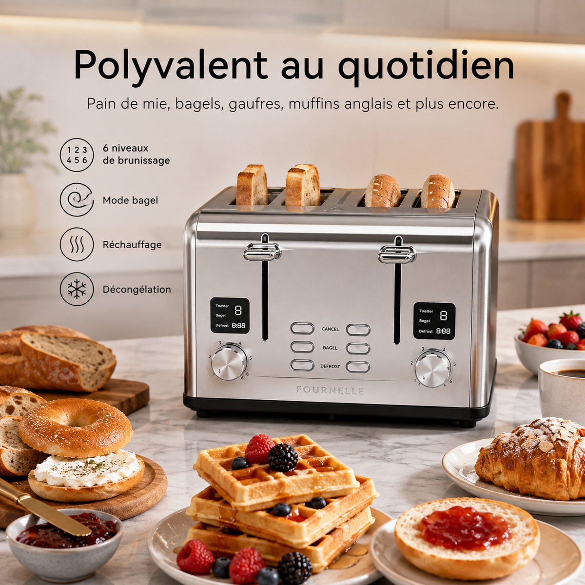Quatre pains grillés au FOURNELLE Accord