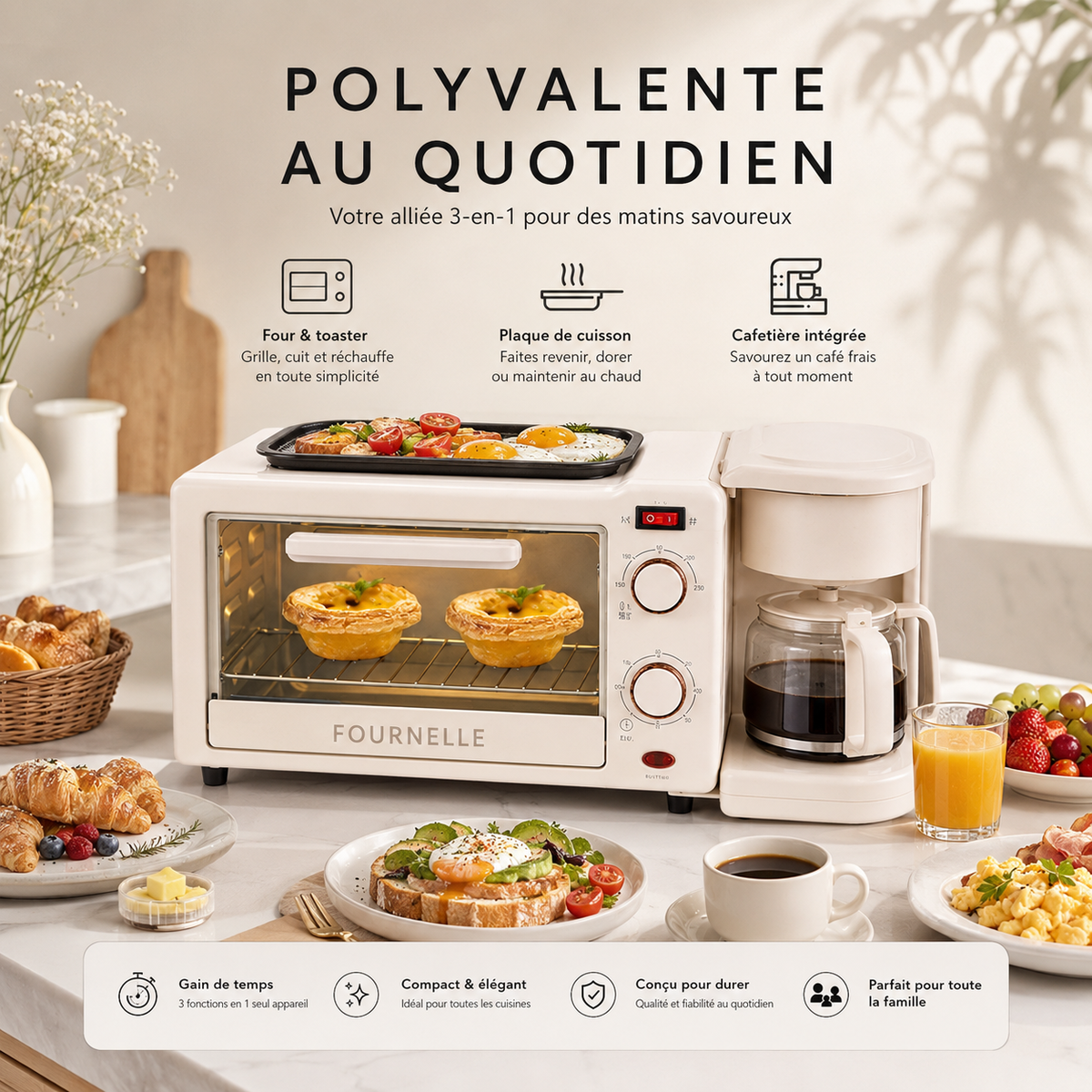 Quatre préparations du matin avec la FOURNELLE Aube