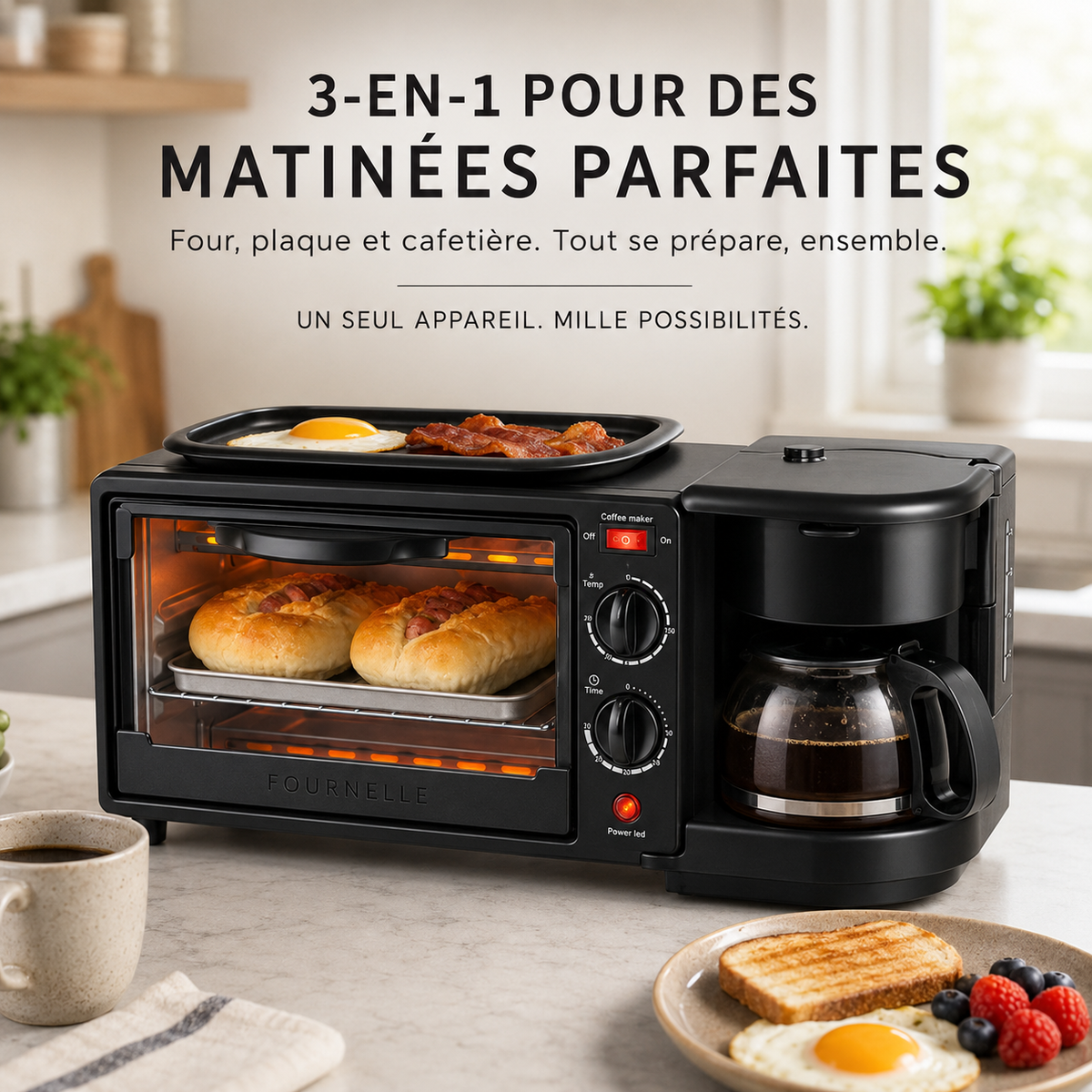 Contrôle de température indépendant par zone sur la FOURNELLE Matin