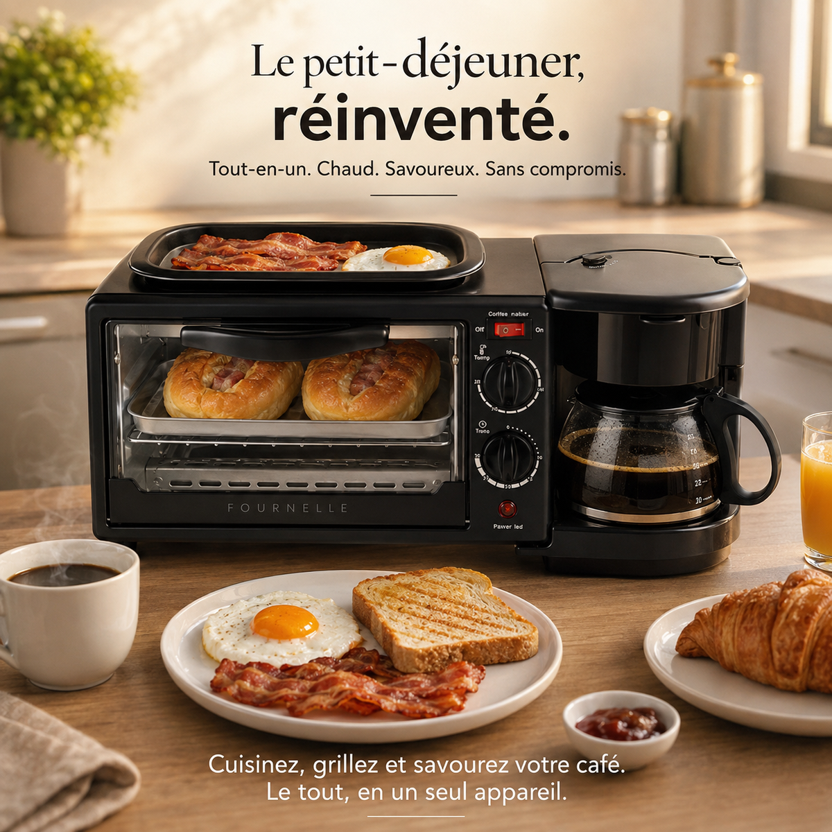 Croque-monsieur et café servis avec la FOURNELLE Matin