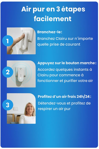 Clairu™ by NUAGEON — Purificateur d'Air Anti-Odeurs Litière