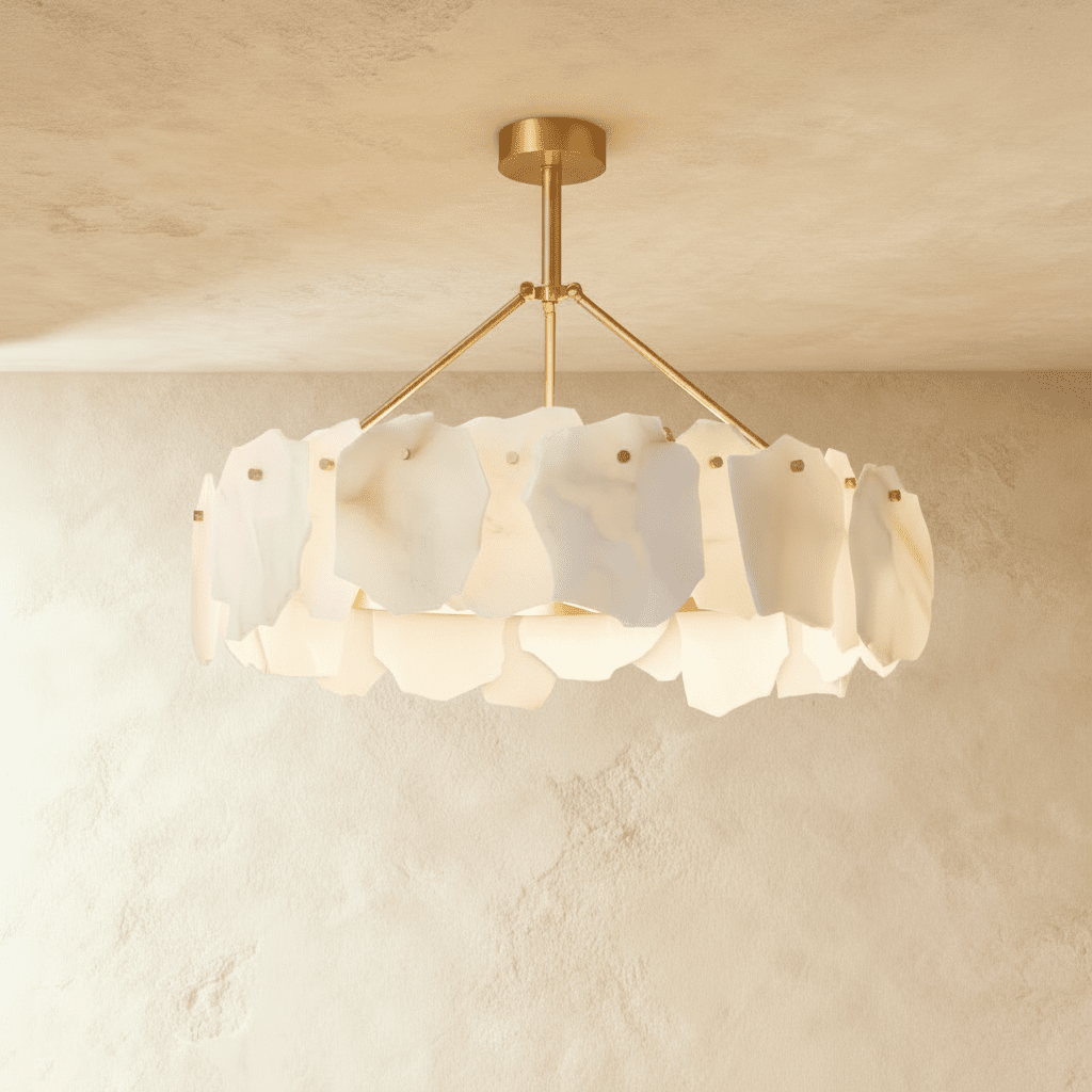 Lustre Topaze en albâtre