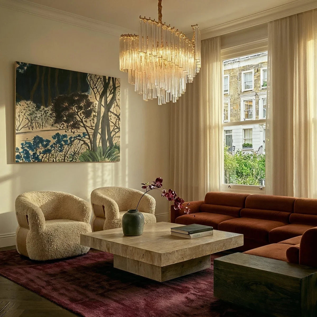 Lustre Dune en cristal