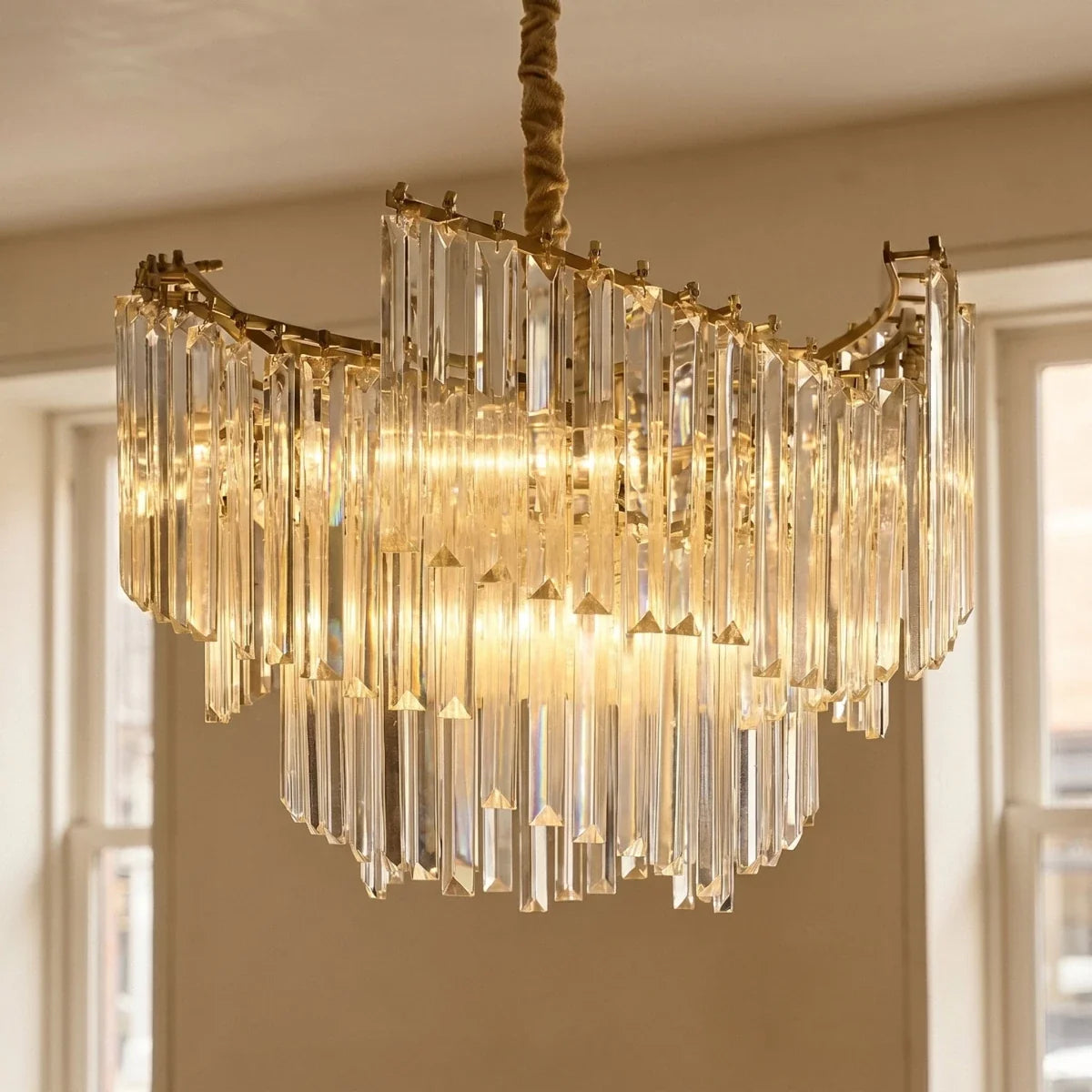 Lustre Dune en cristal