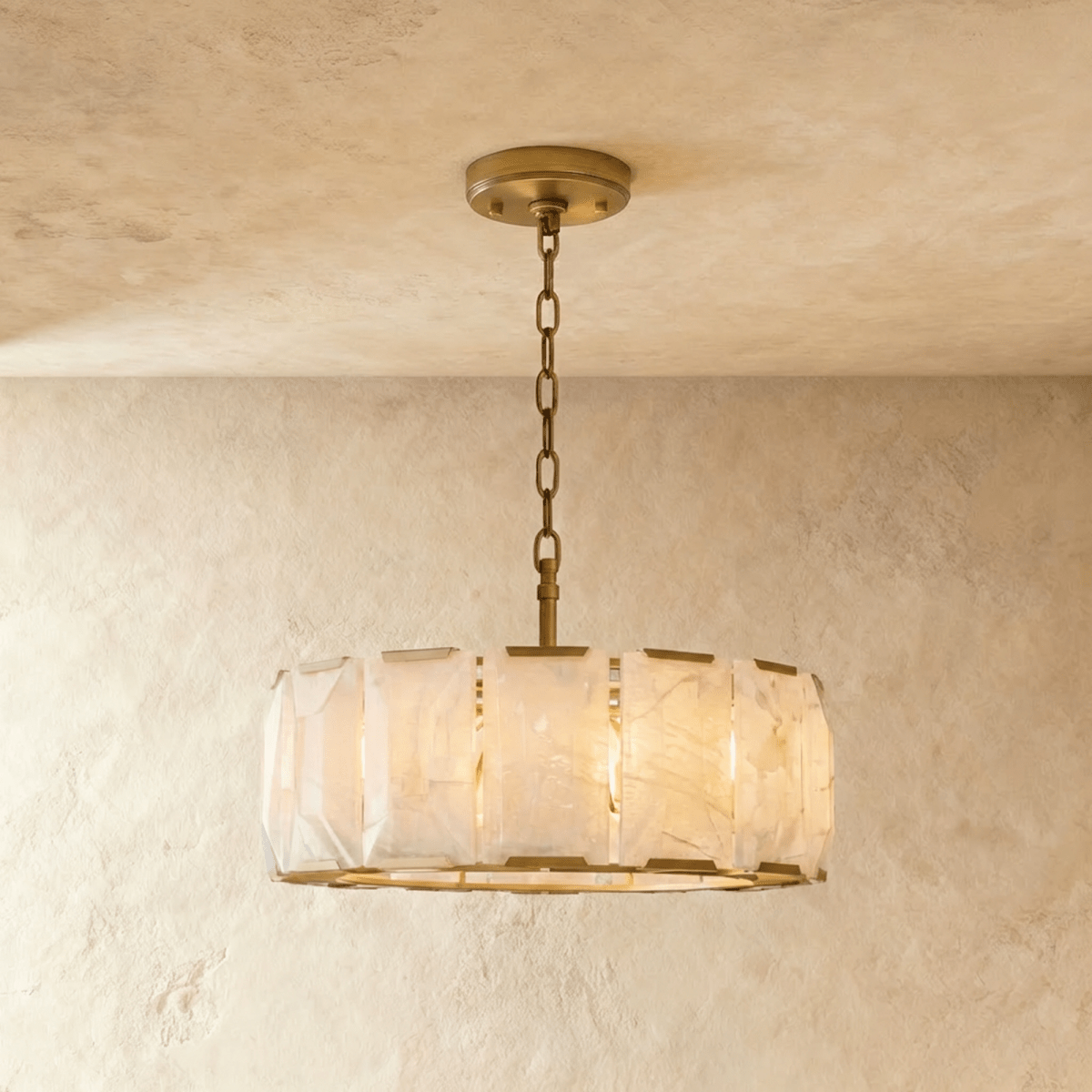 Lustre Tilleul en albâtre