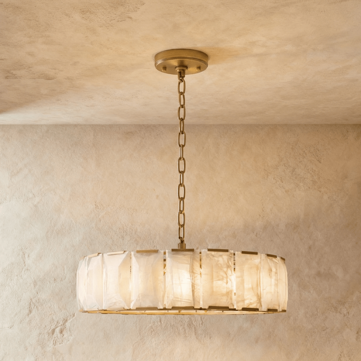 Lustre Tilleul en albâtre
