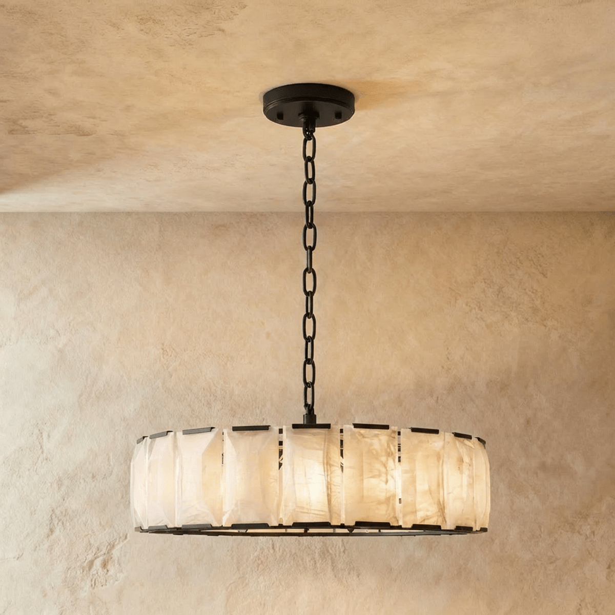 Lustre Tilleul en albâtre