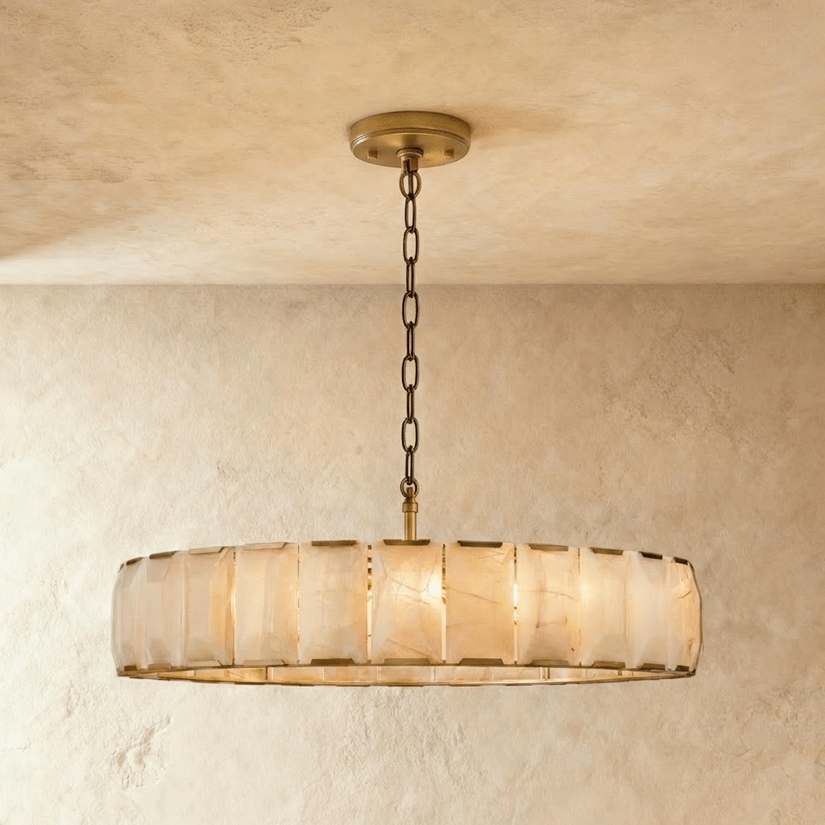 Lustre Tilleul en albâtre