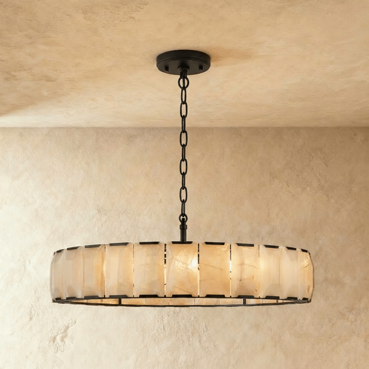 Lustre Tilleul en albâtre