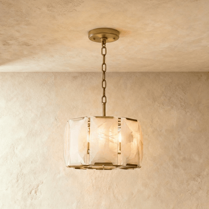 Lustre Tilleul en albâtre