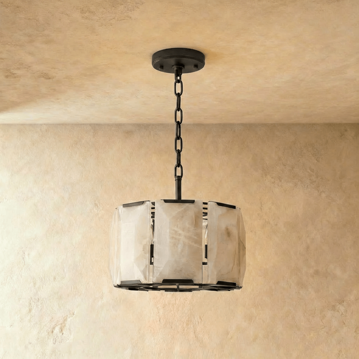 Lustre Tilleul en albâtre
