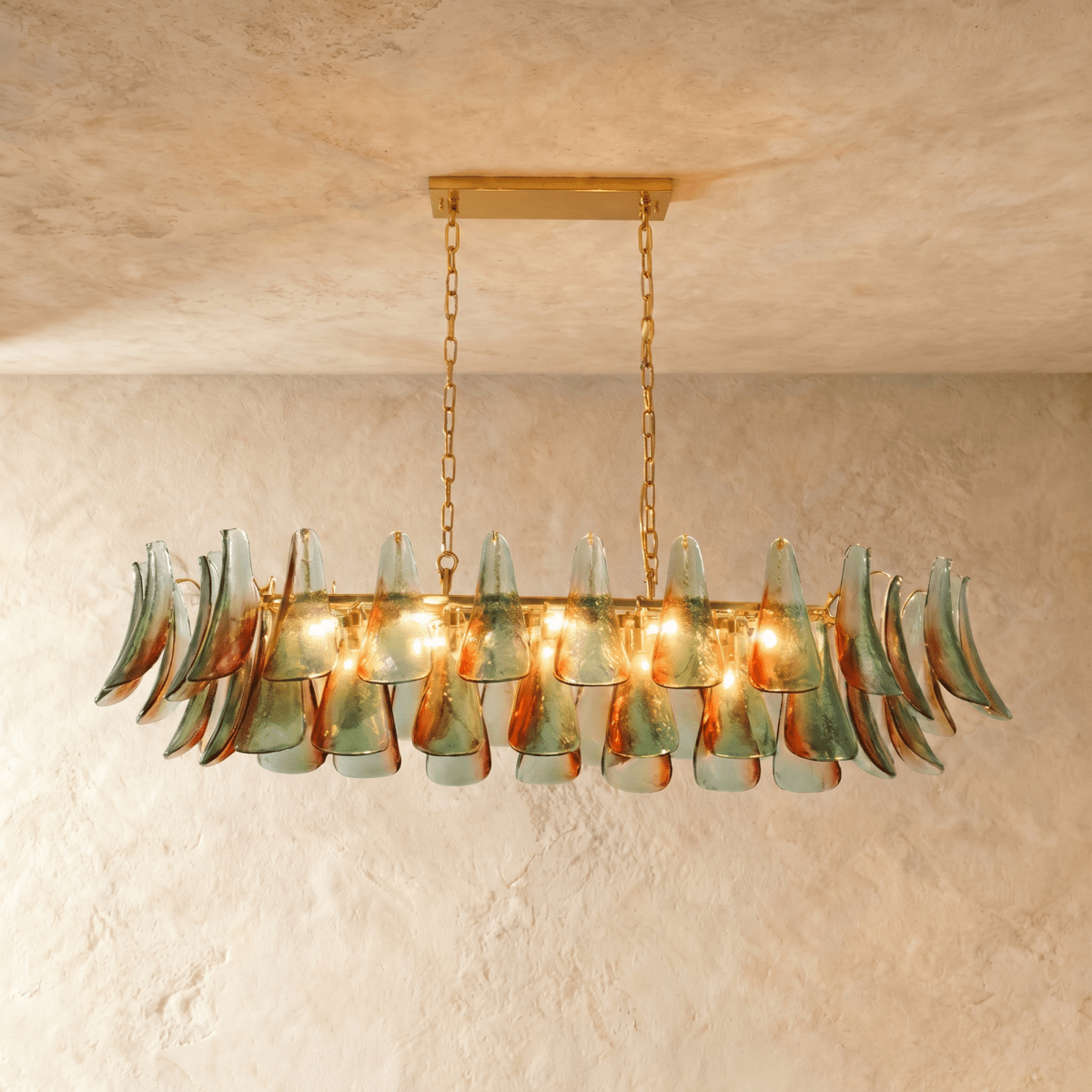 Lustre Corail en verre