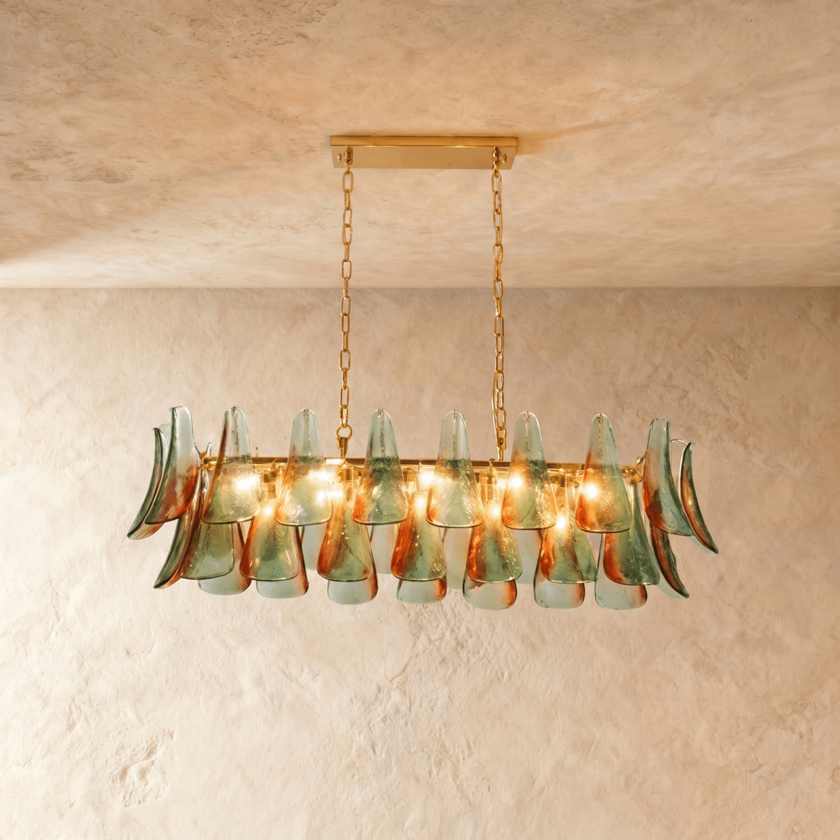 Lustre Corail en verre