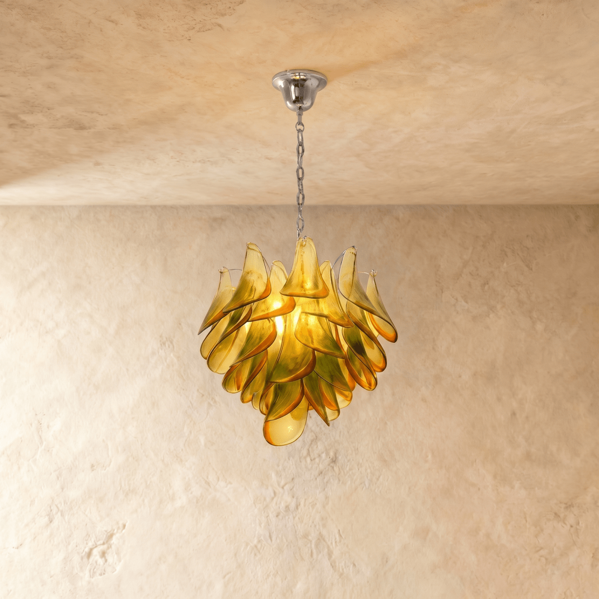 Lustre Corail en verre