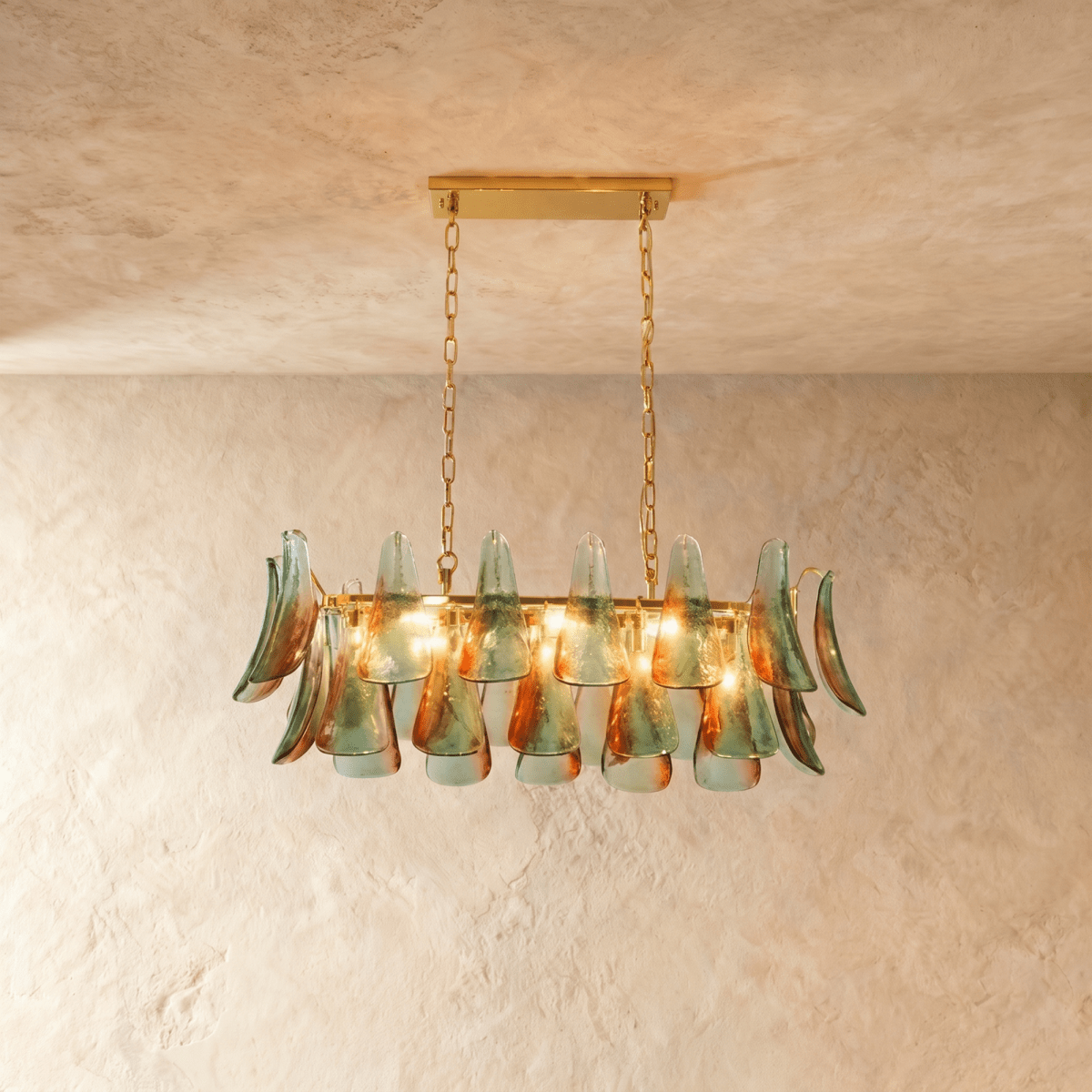 Lustre Corail en verre