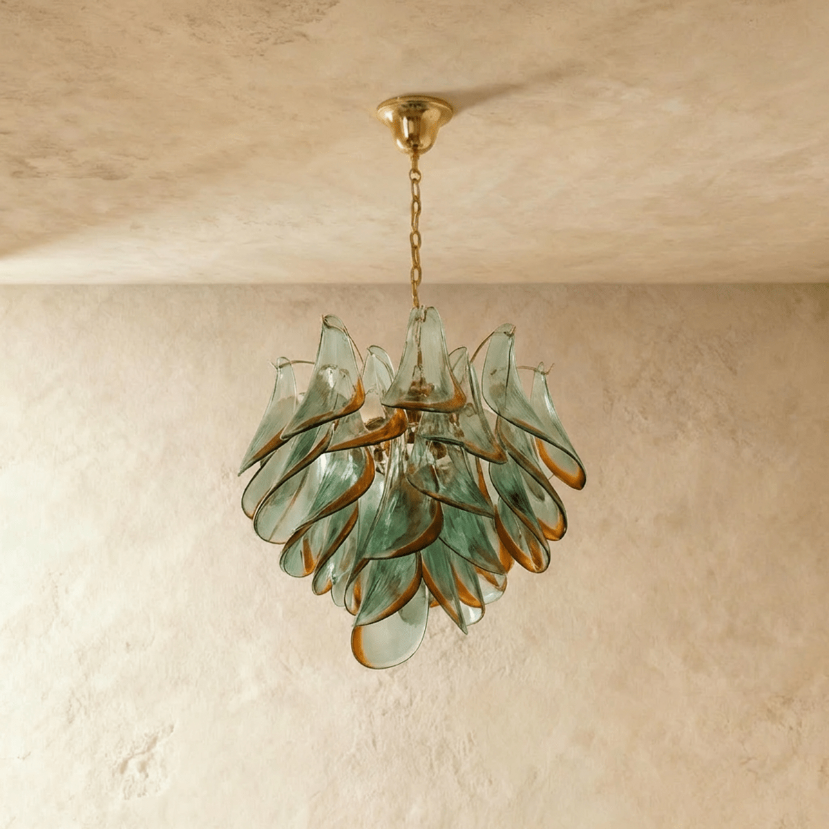 Lustre Corail en verre