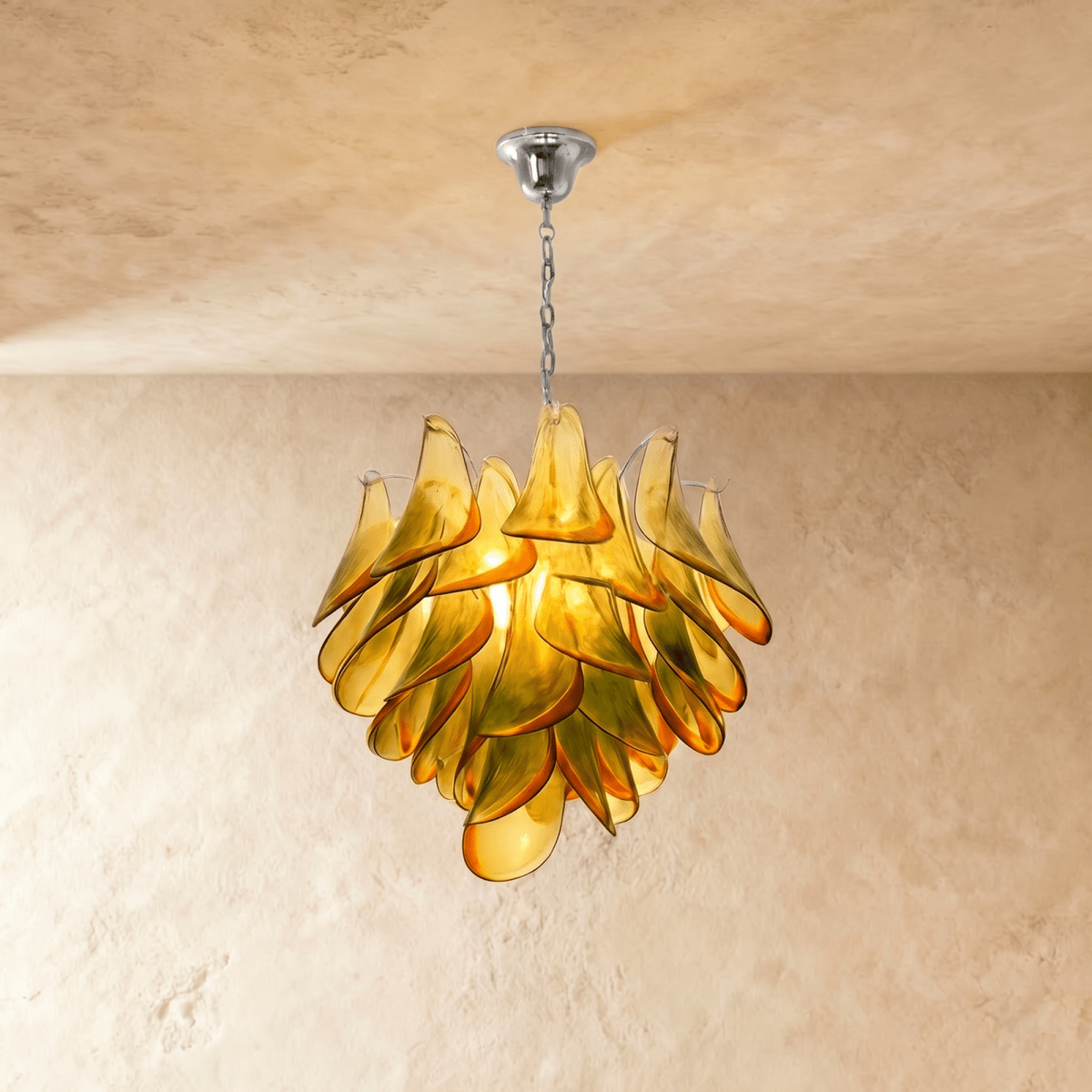Lustre Corail en verre