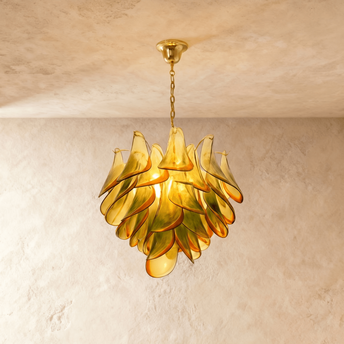 Lustre Corail en verre