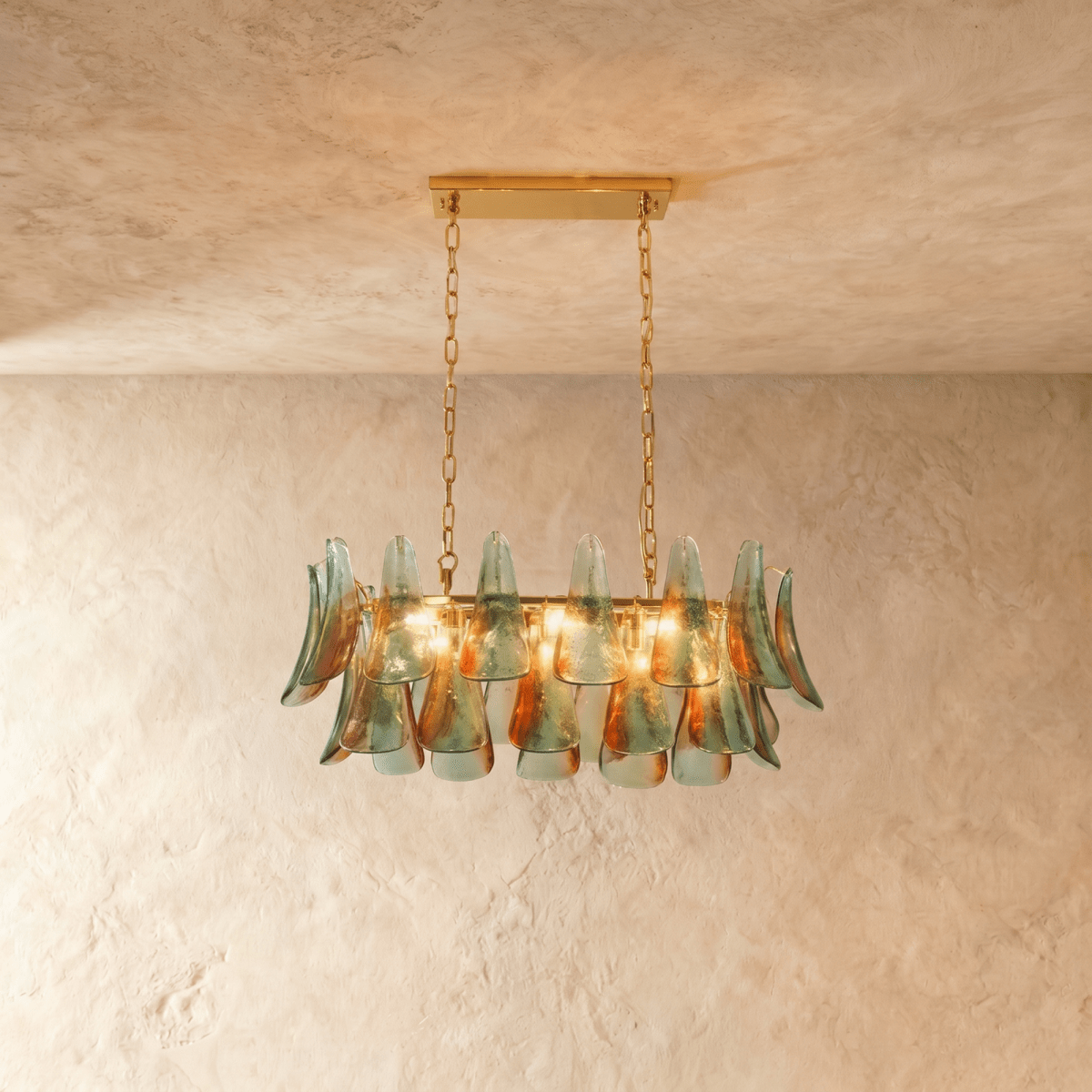 Lustre Corail en verre